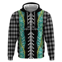 Black Palaka Hawaii Iwa Bird Hoodie Hawaiian Kakau Jade Vine Lei LT14 Zip Hoodie Black - Polynesian Pride