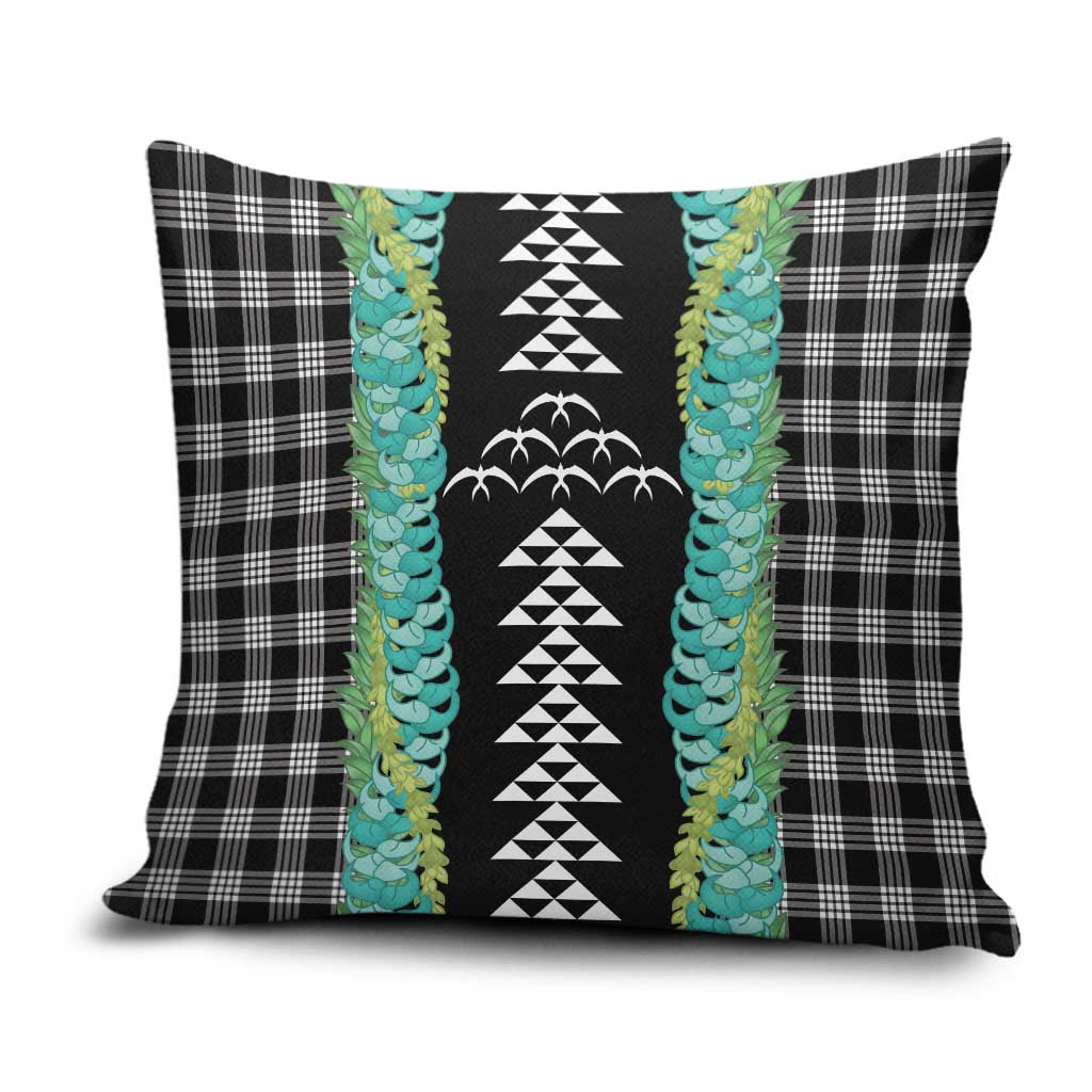 Black Palaka Hawaii Iwa Bird Pillow Cover Hawaiian Kakau Jade Vine Lei LT14 Black - Polynesian Pride