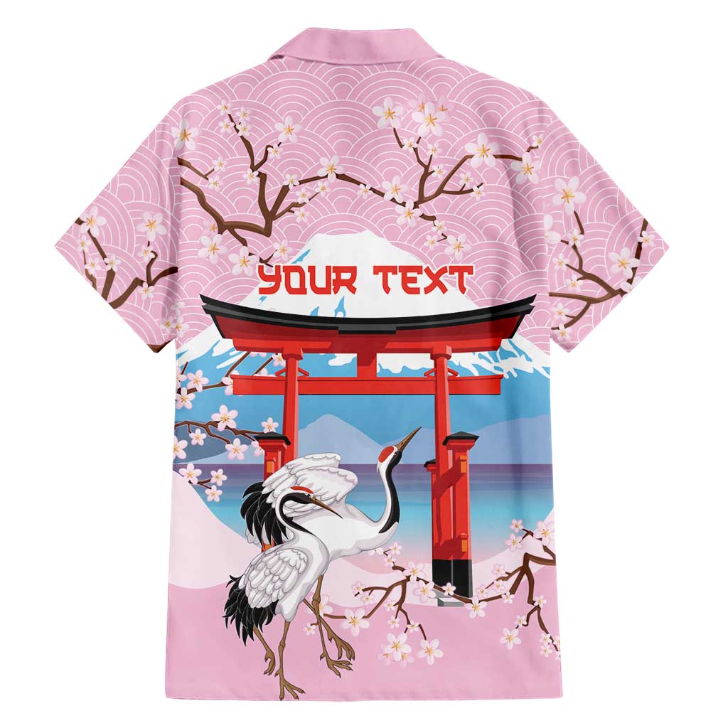 Japanese Torii Gate Cranes Personalised Hawaiian Shirt Fuji Mount Sakura Seigaiha Pattern LT14 - Polynesian Pride