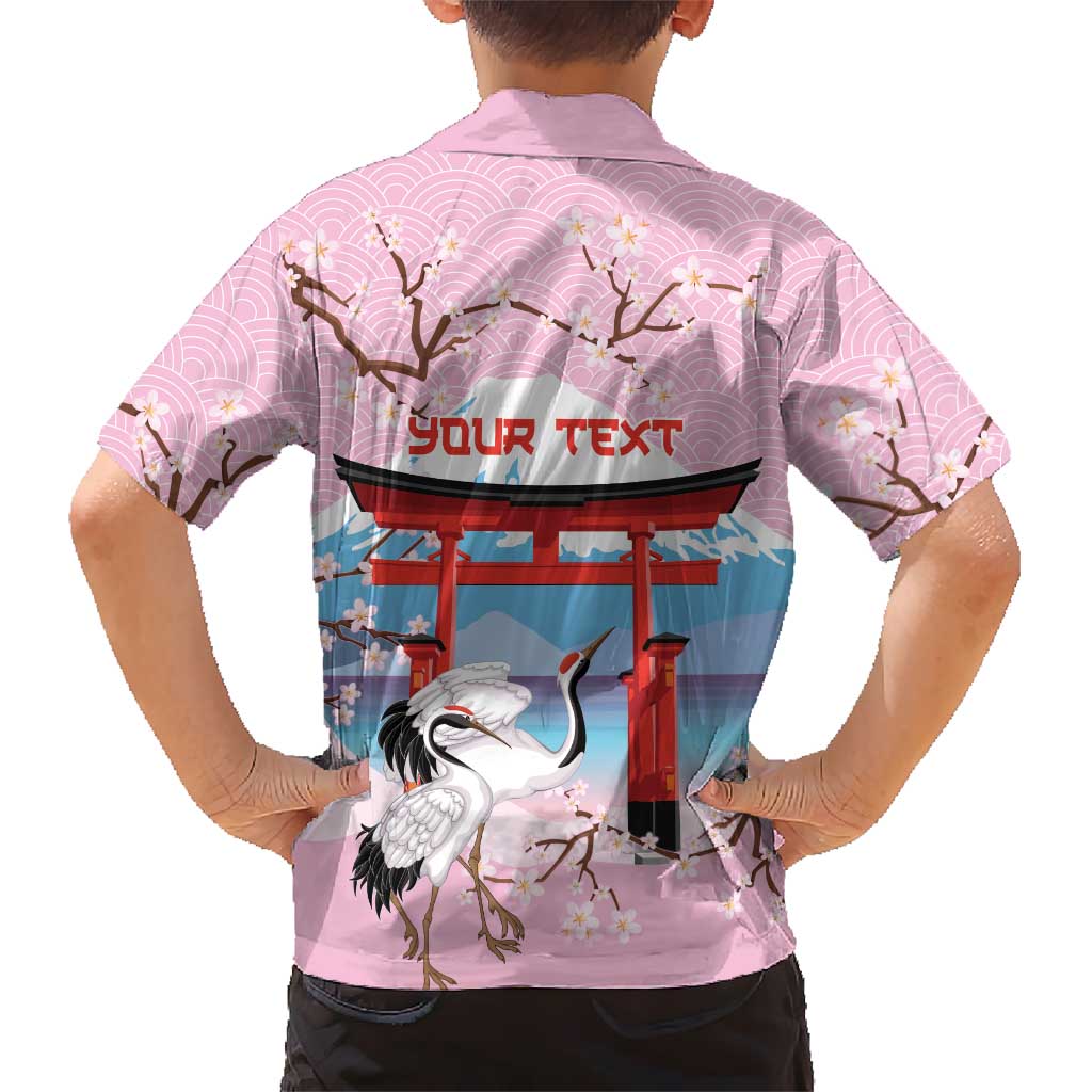 Japanese Torii Gate Cranes Personalised Hawaiian Shirt Fuji Mount Sakura Seigaiha Pattern LT14 - Polynesian Pride