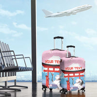 Japanese Torii Gate Cranes Personalised Luggage Cover Fuji Mount Sakura Seigaiha Pattern LT14 - Polynesian Pride