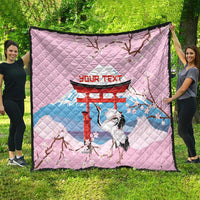 Japanese Torii Gate Cranes Personalised Quilt Fuji Mount Sakura Seigaiha Pattern LT14 - Polynesian Pride