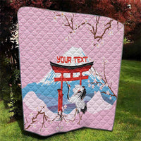 Japanese Torii Gate Cranes Personalised Quilt Fuji Mount Sakura Seigaiha Pattern LT14 - Polynesian Pride