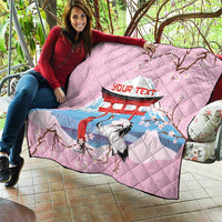 Japanese Torii Gate Cranes Personalised Quilt Fuji Mount Sakura Seigaiha Pattern LT14 - Polynesian Pride