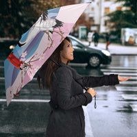Japanese Torii Gate Cranes Personalised Umbrella Fuji Mount Sakura Seigaiha Pattern LT14 - Polynesian Pride