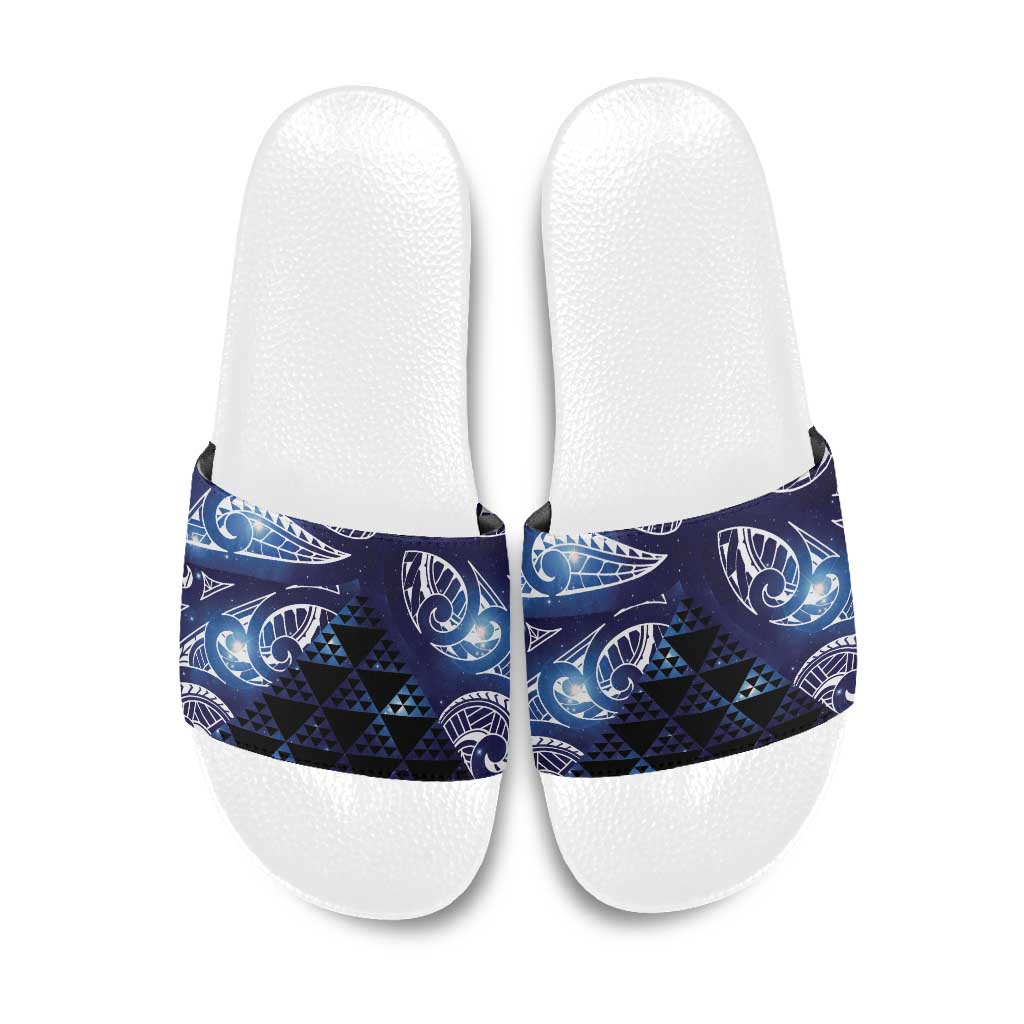 Matariki New Zealand Slide Sandals NZ Niho Taniwha Maori New Year Blue Galaxy LT14 Blue - Polynesian Pride