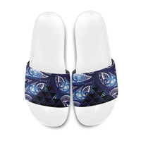 Matariki New Zealand Slide Sandals NZ Niho Taniwha Maori New Year Blue Galaxy LT14 Blue - Polynesian Pride