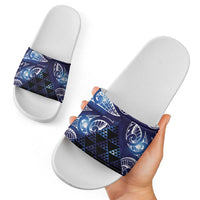 Matariki New Zealand Slide Sandals NZ Niho Taniwha Maori New Year Blue Galaxy LT14 - Polynesian Pride