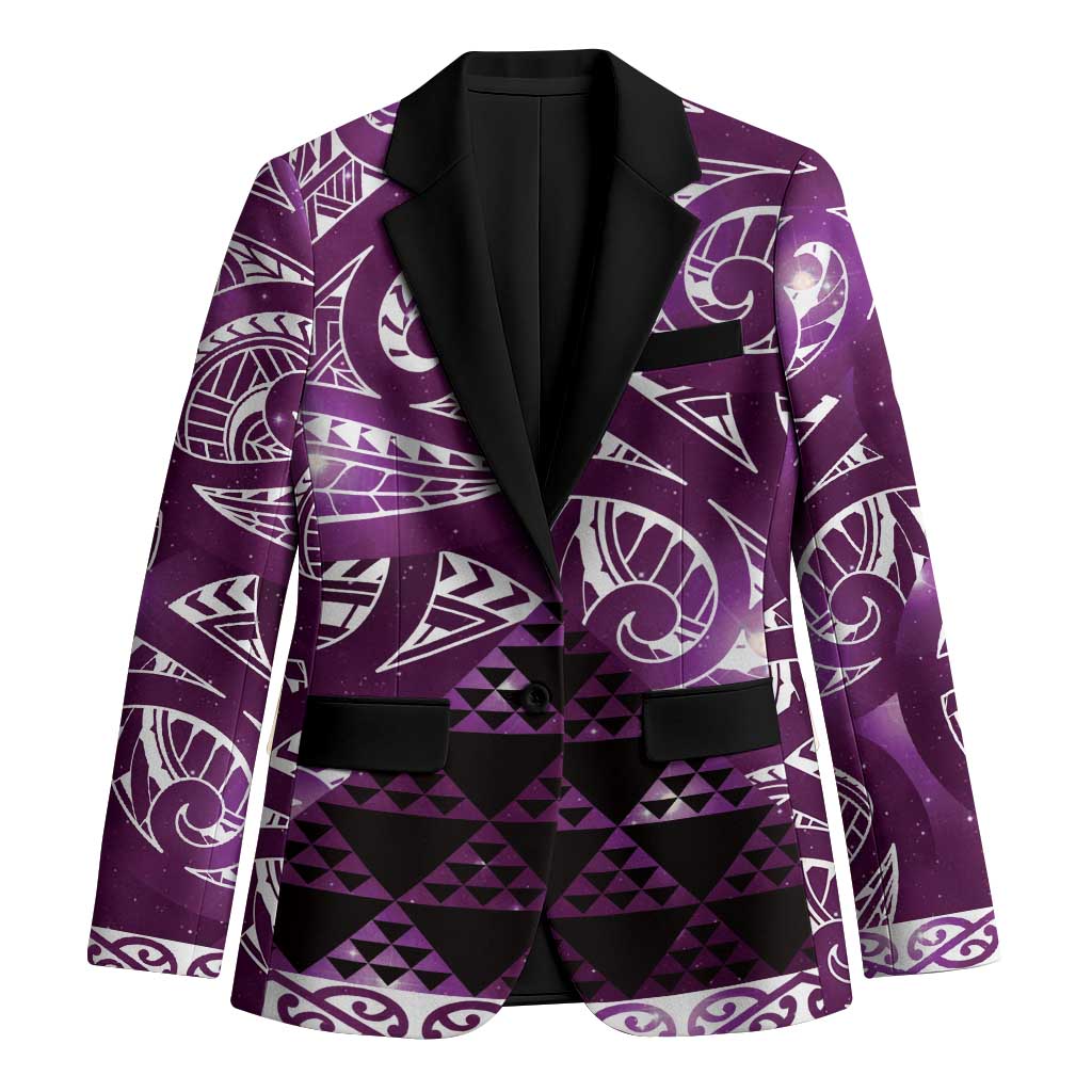 Matariki New Zealand Blazer NZ Niho Taniwha Maori New Year Purple Galaxy LT14 Unisex Purple - Polynesian Pride