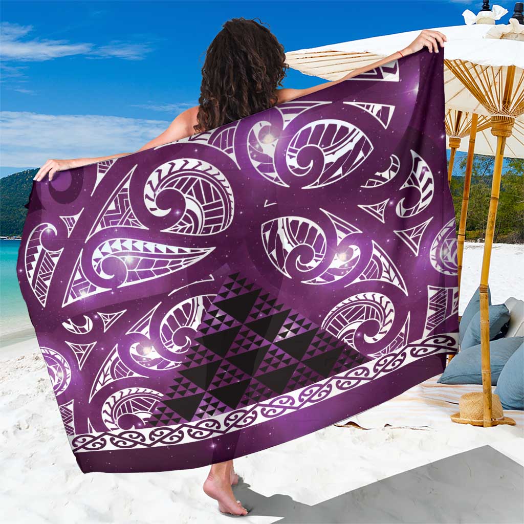 Matariki New Zealand Sarong NZ Niho Taniwha Maori New Year Purple Galaxy LT14 One Size 44 x 66 inches Purple - Polynesian Pride