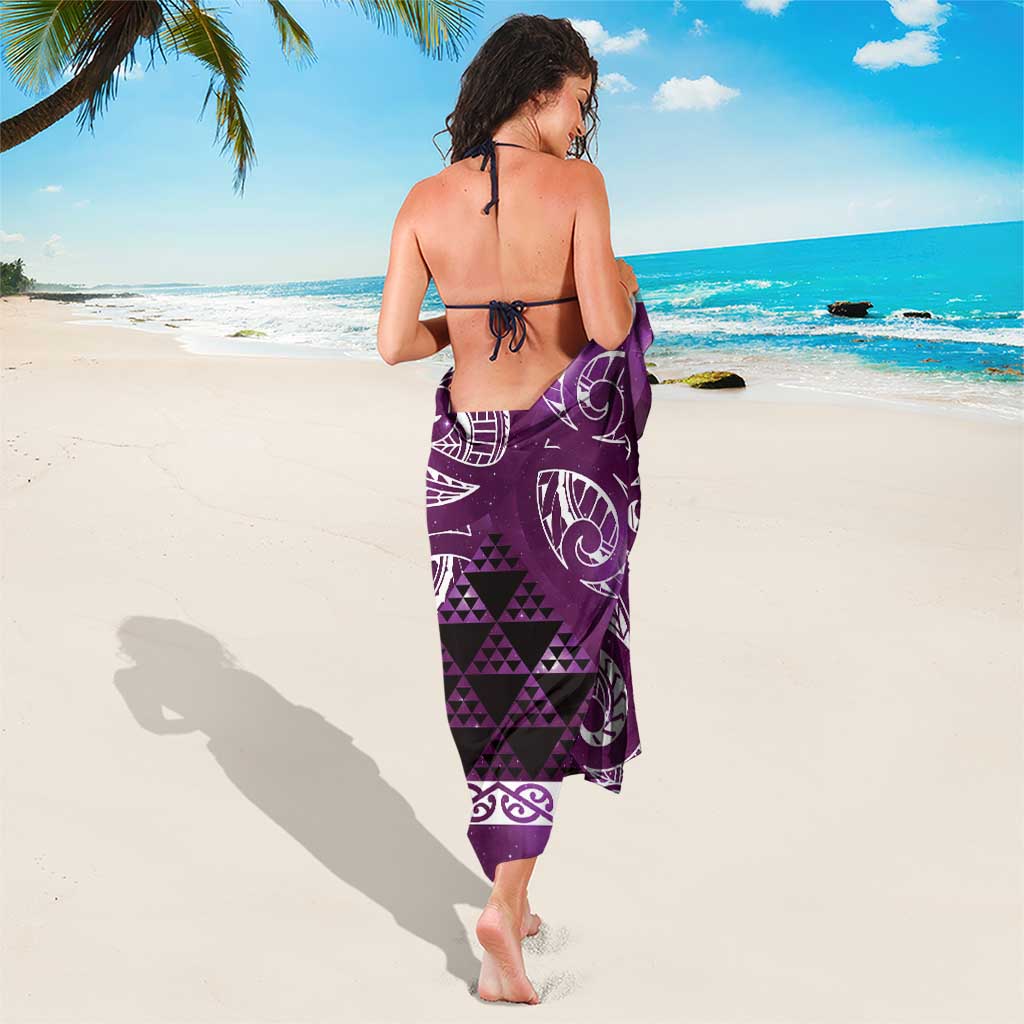 Matariki New Zealand Sarong NZ Niho Taniwha Maori New Year Purple Galaxy LT14 - Polynesian Pride
