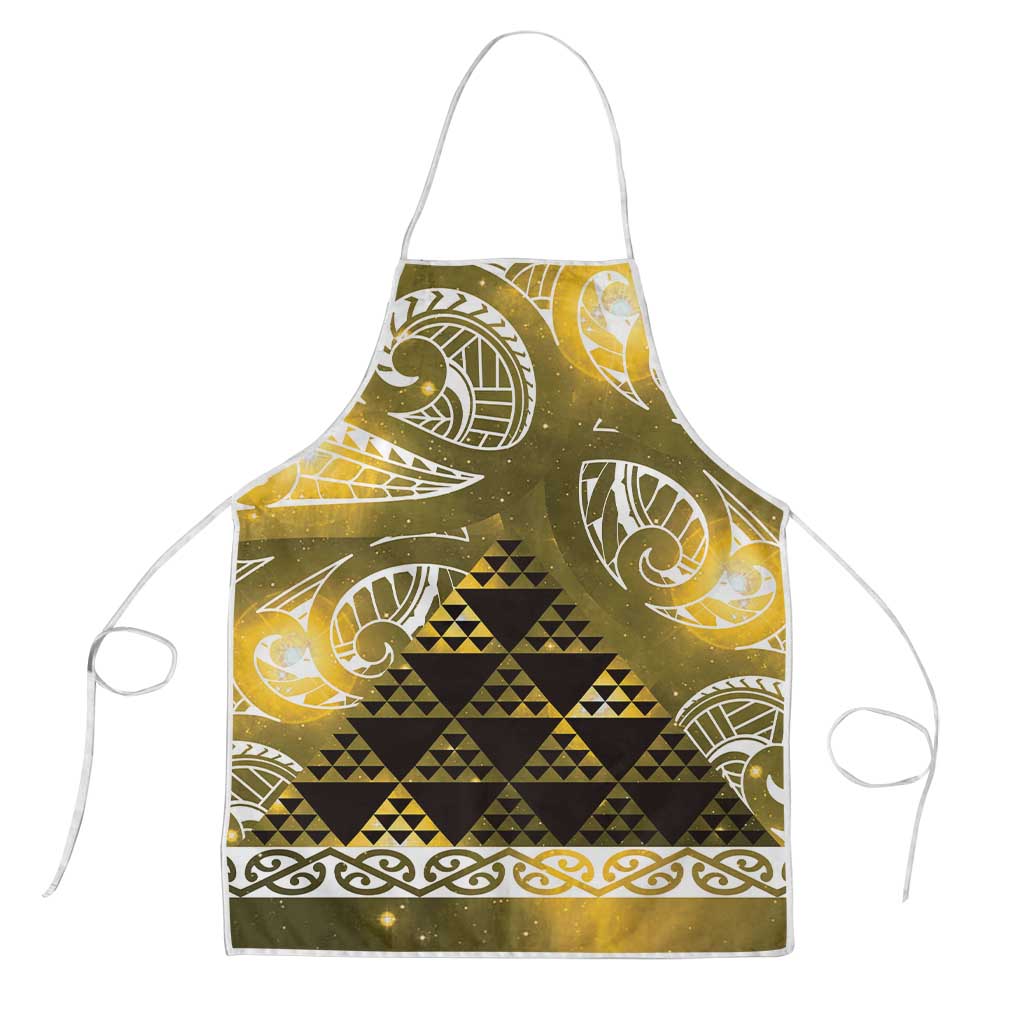 Matariki New Zealand Apron NZ Niho Taniwha Maori New Year Yellow Galaxy LT14 Yellow - Polynesian Pride