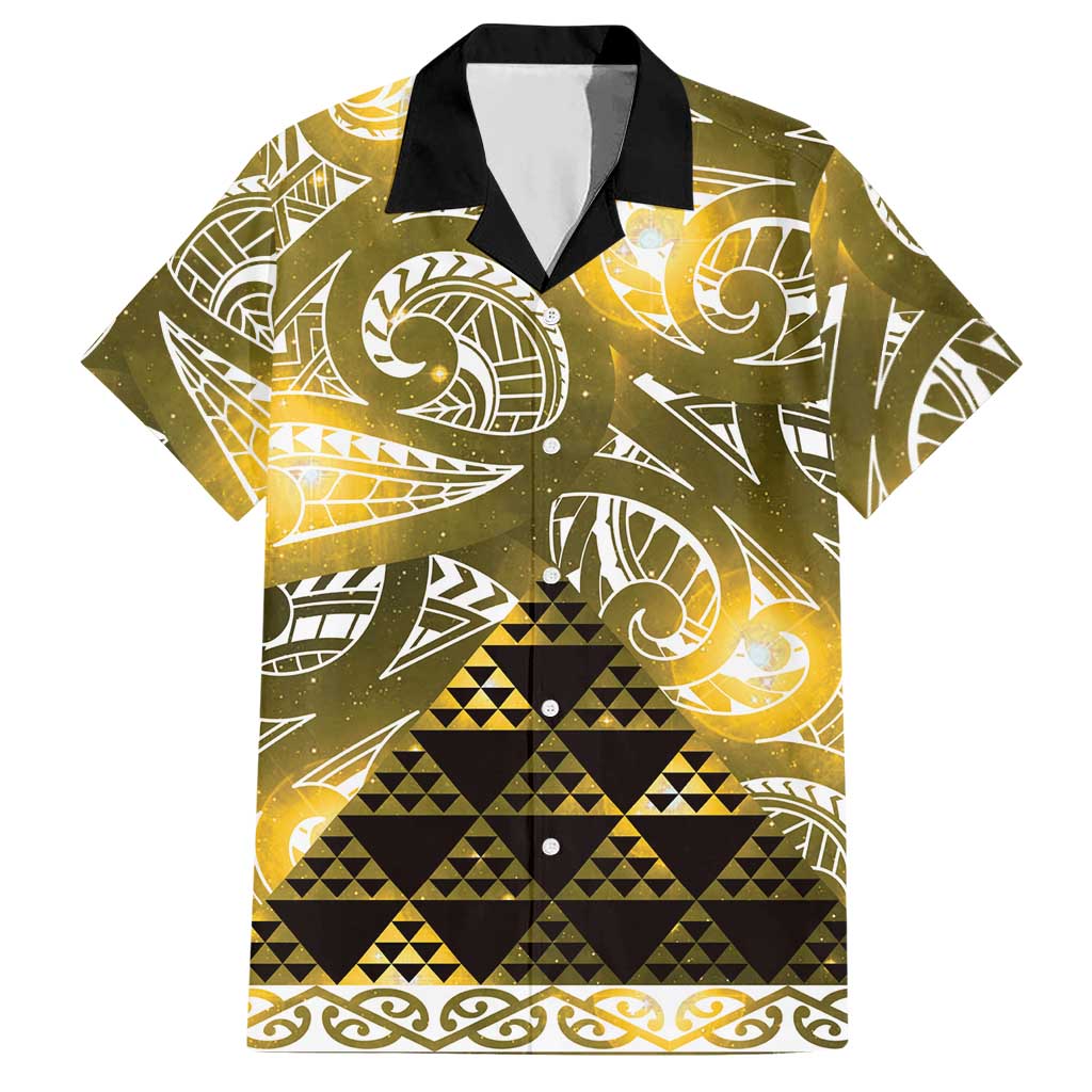 Matariki New Zealand Hawaiian Shirt NZ Niho Taniwha Maori New Year Yellow Galaxy LT14 Yellow - Polynesian Pride