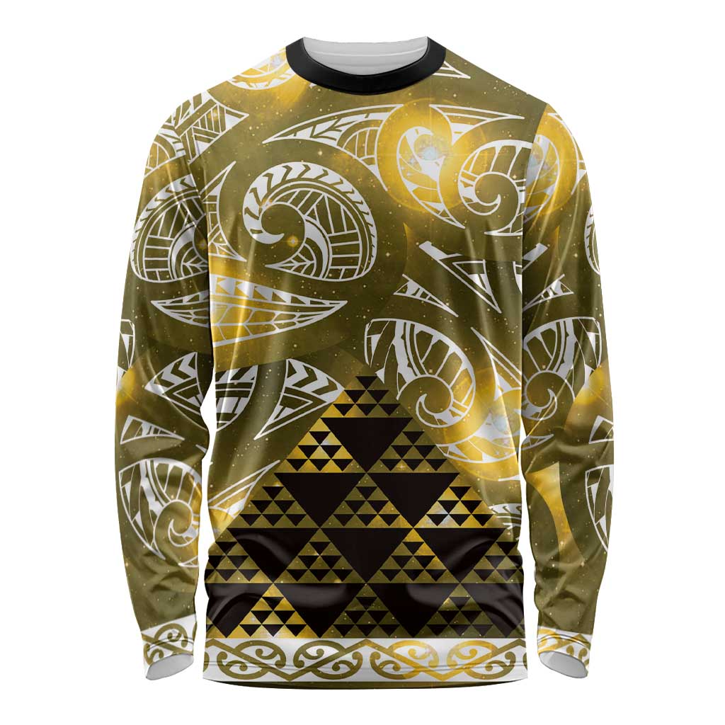 Matariki New Zealand Long Sleeve Shirt NZ Niho Taniwha Maori New Year Yellow Galaxy LT14 Unisex Yellow - Polynesian Pride