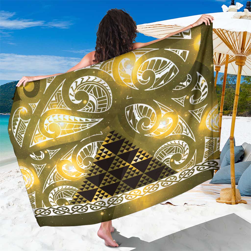 Matariki New Zealand Sarong NZ Niho Taniwha Maori New Year Yellow Galaxy LT14 One Size 44 x 66 inches Yellow - Polynesian Pride