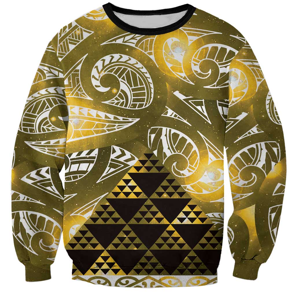 Matariki New Zealand Sweatshirt NZ Niho Taniwha Maori New Year Yellow Galaxy LT14 Unisex Yellow - Polynesian Pride