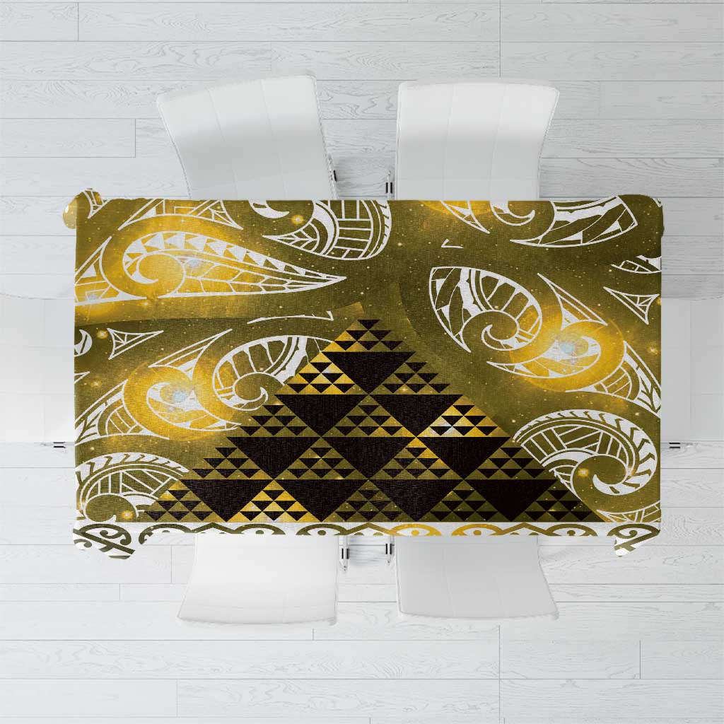 Matariki New Zealand Tablecloth NZ Niho Taniwha Maori New Year Yellow Galaxy LT14 Yellow - Polynesian Pride