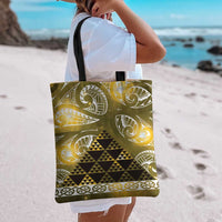 Matariki New Zealand Tote Bag NZ Niho Taniwha Maori New Year Yellow Galaxy LT14 - Polynesian Pride
