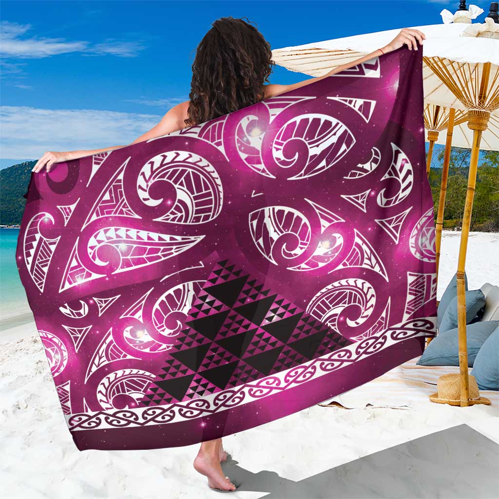 Matariki New Zealand Sarong NZ Niho Taniwha Maori New Year Pink Galaxy LT14 One Size 44 x 66 inches Pink - Polynesian Pride