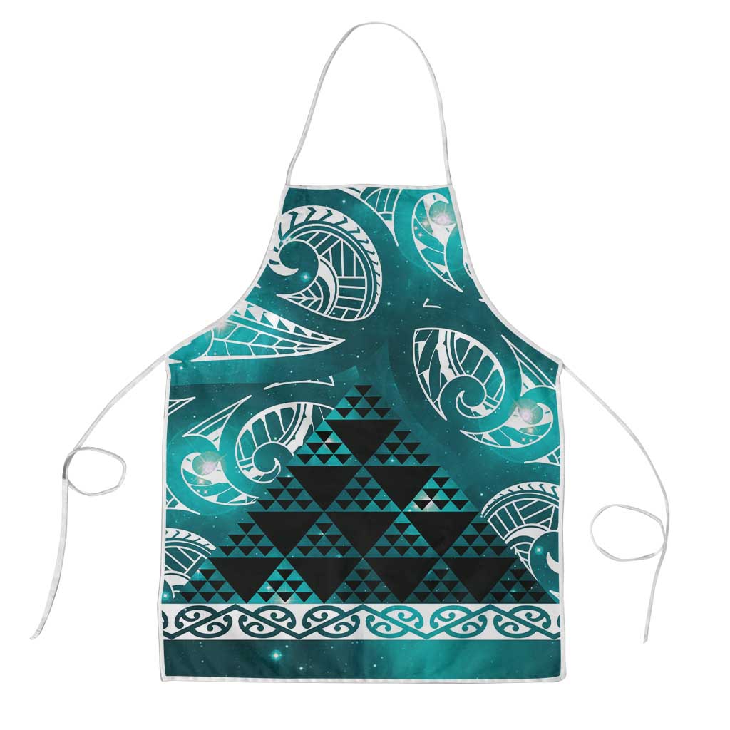 Matariki New Zealand Apron NZ Niho Taniwha Maori New Year Cyan Galaxy LT14 Cyan - Polynesian Pride