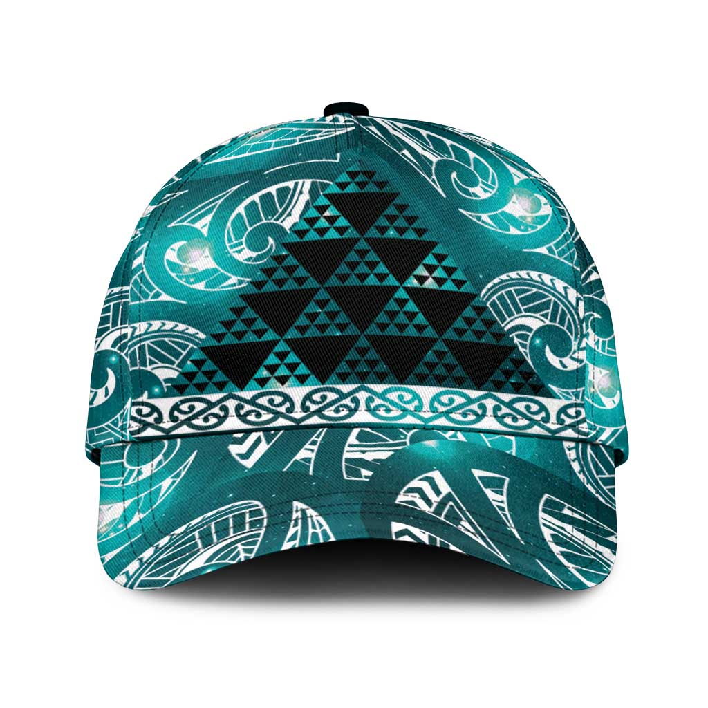 Matariki New Zealand Classic Cap NZ Niho Taniwha Maori New Year Cyan Galaxy LT14 Universal Fit Cyan - Polynesian Pride