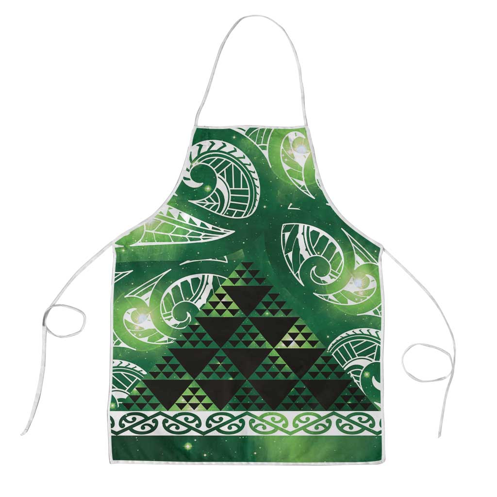Matariki New Zealand Apron NZ Niho Taniwha Maori New Year Green Galaxy LT14 Green - Polynesian Pride