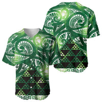 Matariki New Zealand Baseball Jersey NZ Niho Taniwha Maori New Year Green Galaxy LT14 - Polynesian Pride