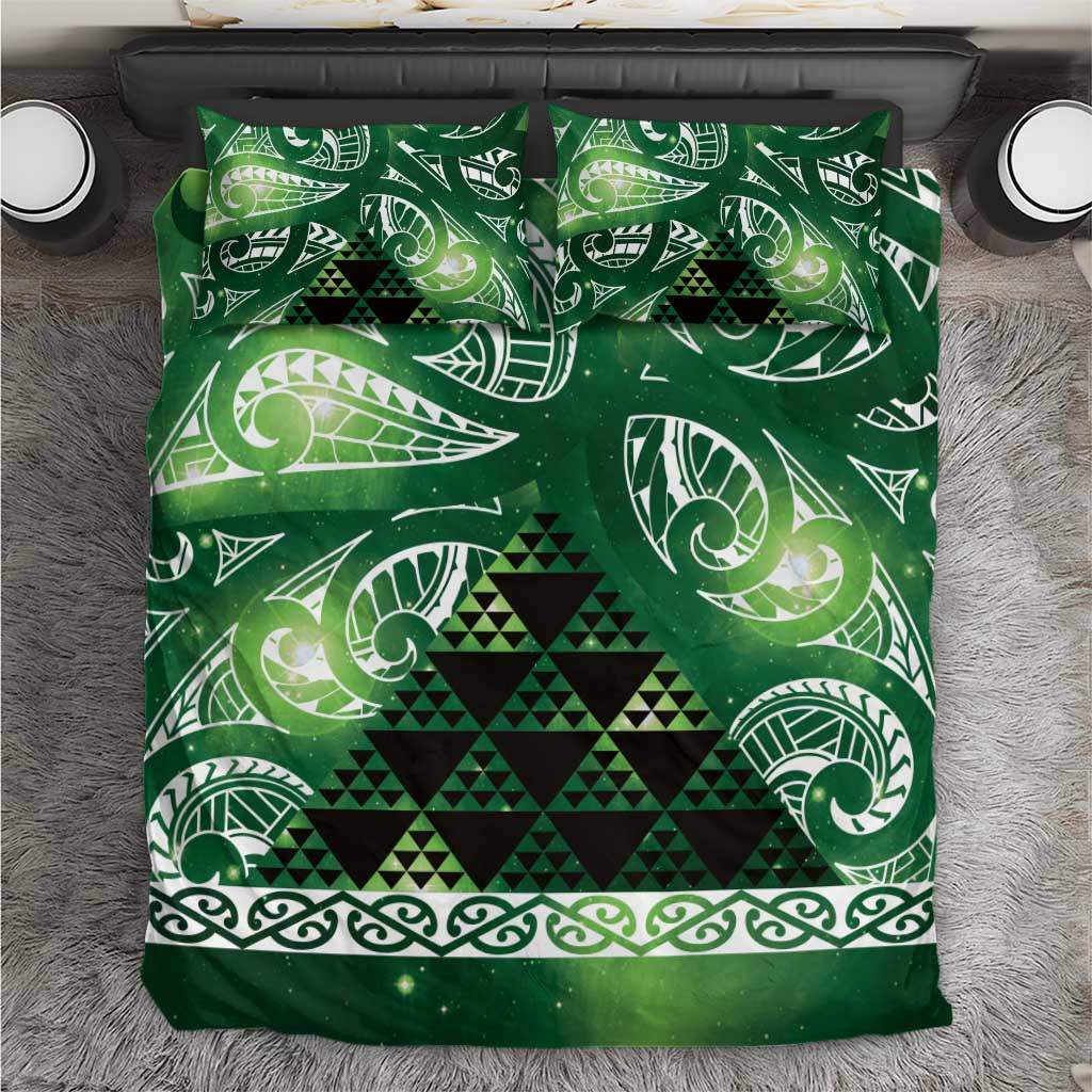 Matariki New Zealand Bedding Set NZ Niho Taniwha Maori New Year Green Galaxy LT14 Green - Polynesian Pride
