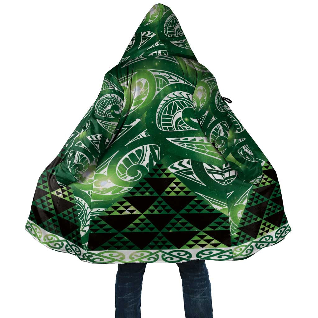 Matariki New Zealand Cloak NZ Niho Taniwha Maori New Year Green Galaxy LT14 Unisex Green - Polynesian Pride