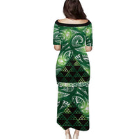 Matariki New Zealand Puletasi NZ Niho Taniwha Maori New Year Green Galaxy LT14 - Polynesian Pride