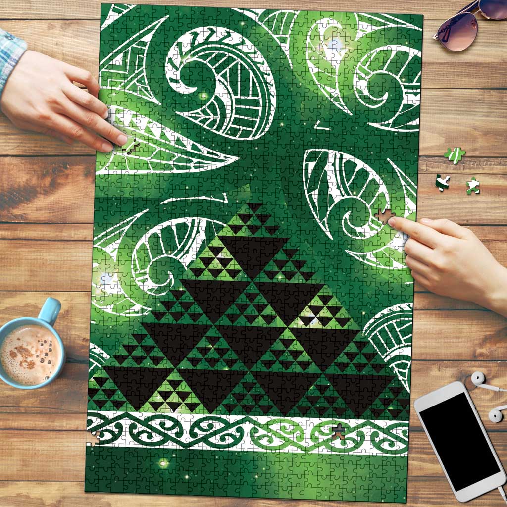 Matariki New Zealand Puzzle NZ Niho Taniwha Maori New Year Green Galaxy LT14 Green - Polynesian Pride