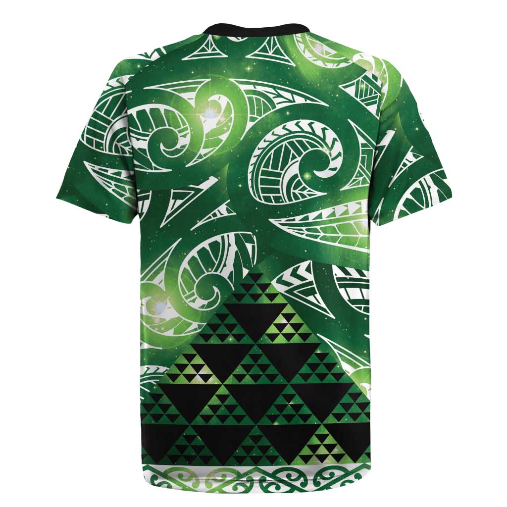 Matariki New Zealand Rugby Jersey NZ Niho Taniwha Maori New Year Green Galaxy LT14 - Polynesian Pride