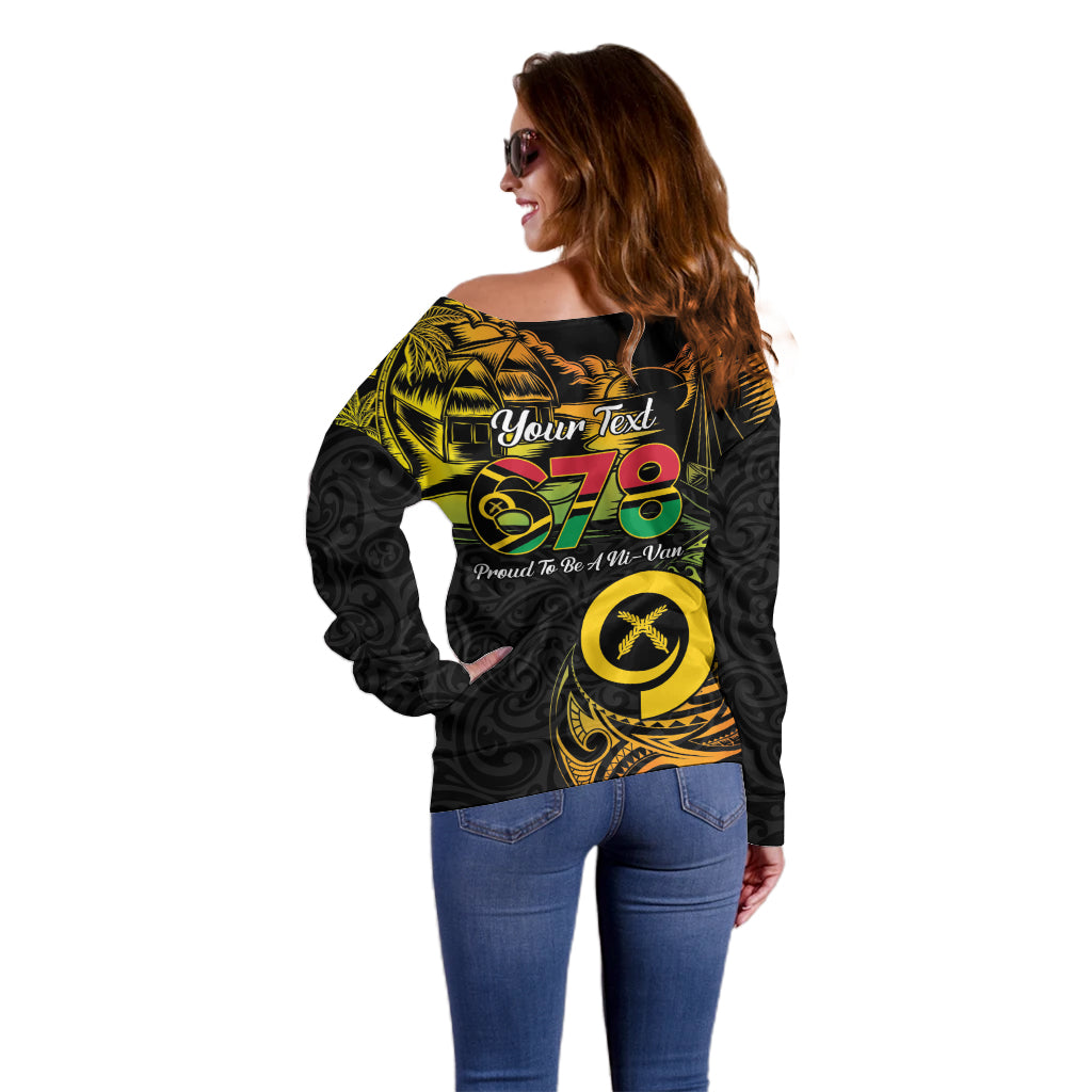Personalised Vanuatu 678 Off Shoulder Sweater Proud To Be A Ni-Van LT14 - Polynesian Pride
