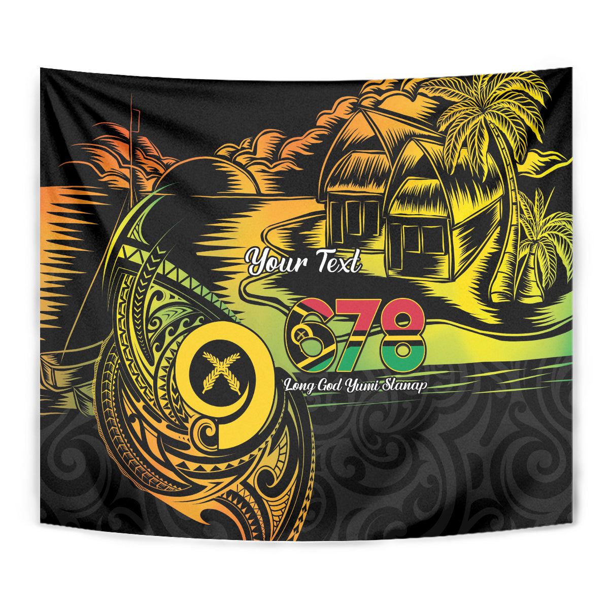Personalised Vanuatu 678 Tapestry Proud To Be A Ni-Van LT14 - Polynesian Pride