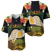 Vanuatu Triton's Trumpet Baseball Jersey Tropical Flowers Vanuatuan Map LT14 - Polynesian Pride
