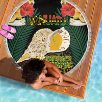 Vanuatu Triton's Trumpet Beach Blanket Tropical Flowers Vanuatuan Map LT14 - Polynesian Pride