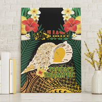 Vanuatu Triton's Trumpet Canvas Wall Art Tropical Flowers Vanuatuan Map LT14 Without Frame Black - Polynesian Pride