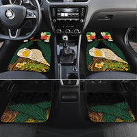 Vanuatu Triton's Trumpet Car Mats Tropical Flowers Vanuatuan Map LT14 Set 4pcs Black - Polynesian Pride