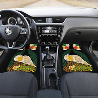 Vanuatu Triton's Trumpet Car Mats Tropical Flowers Vanuatuan Map LT14 Set 2pcs - Front Black - Polynesian Pride