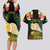 Vanuatu Triton's Trumpet Couples Matching Long Sleeve Bodycon Dress and Hawaiian Shirt Tropical Flowers Vanuatuan Map