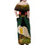 Vanuatu Triton's Trumpet Family Matching Off Shoulder Maxi Dress and Hawaiian Shirt Tropical Flowers Vanuatuan Map