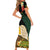 Vanuatu Triton's Trumpet Family Matching Short Sleeve Bodycon Dress and Hawaiian Shirt Tropical Flowers Vanuatuan Map