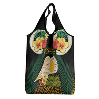 Vanuatu Triton's Trumpet Grocery Bag Tropical Flowers Vanuatuan Map LT14 - Polynesian Pride