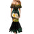 Vanuatu Triton's Trumpet Mermaid Dress Tropical Flowers Vanuatuan Map