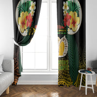 Vanuatu Triton's Trumpet Window Curtain Tropical Flowers Vanuatuan Map LT14 - Polynesian Pride