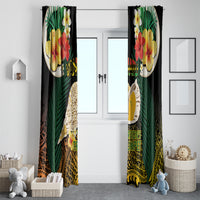 Vanuatu Triton's Trumpet Window Curtain Tropical Flowers Vanuatuan Map LT14 - Polynesian Pride
