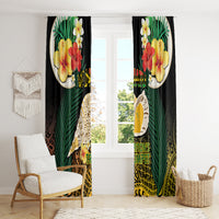 Vanuatu Triton's Trumpet Window Curtain Tropical Flowers Vanuatuan Map LT14 - Polynesian Pride
