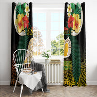 Vanuatu Triton's Trumpet Window Curtain Tropical Flowers Vanuatuan Map LT14 - Polynesian Pride