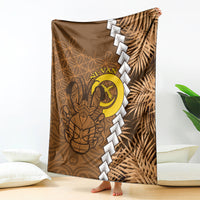 Vanuatu Coconut Crab Blanket Ni-Van Tropical Leaves With Sand Drawing Art LT14 - Polynesian Pride