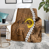 Vanuatu Coconut Crab Blanket Ni-Van Tropical Leaves With Sand Drawing Art LT14 - Polynesian Pride